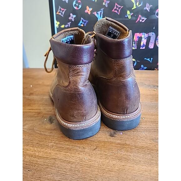 Frye Leather Boots Dakota Plain Toe Brown Mens 13 Lace Up Work Western main image 7